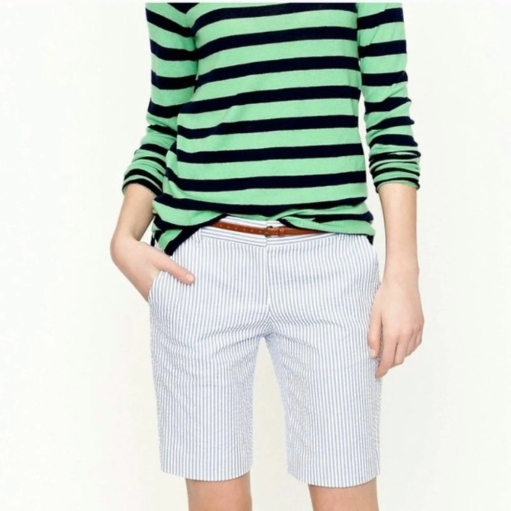 NWOT Women’s J. Crew Striped Seersucker Bermuda Shorts, Size 4
